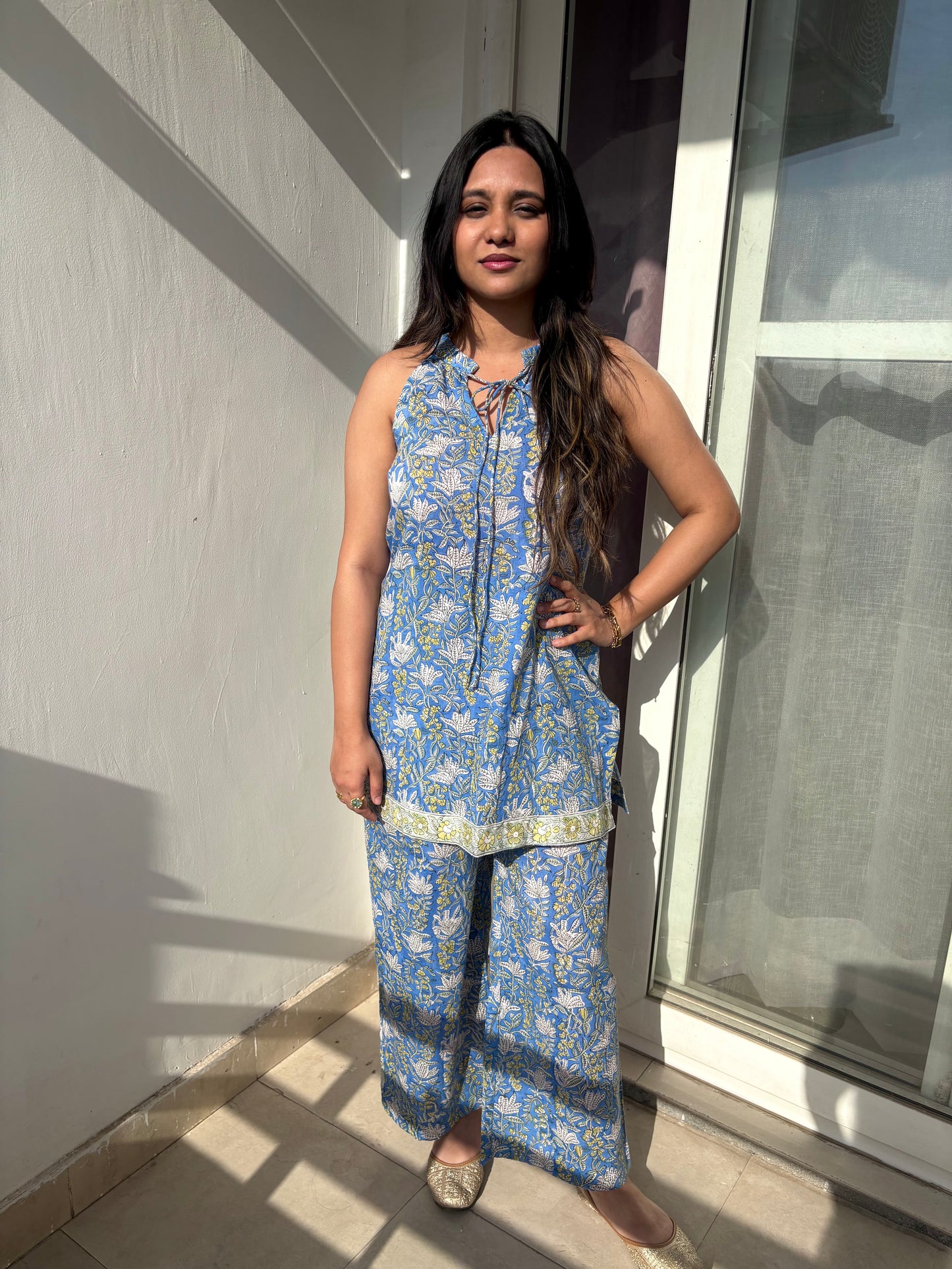 Halter tie mulmul co-ord set