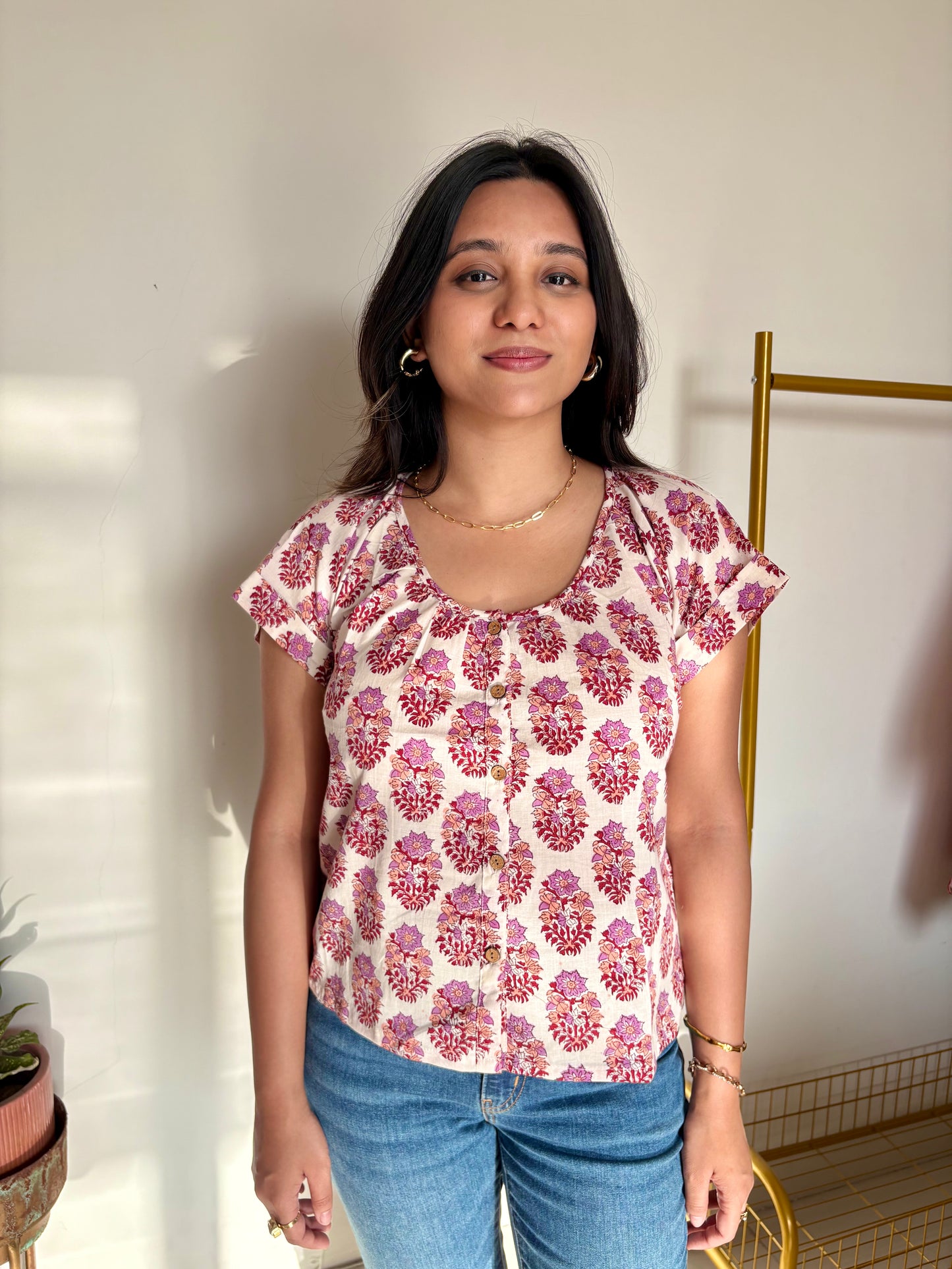 Rosé Bloom Blouse