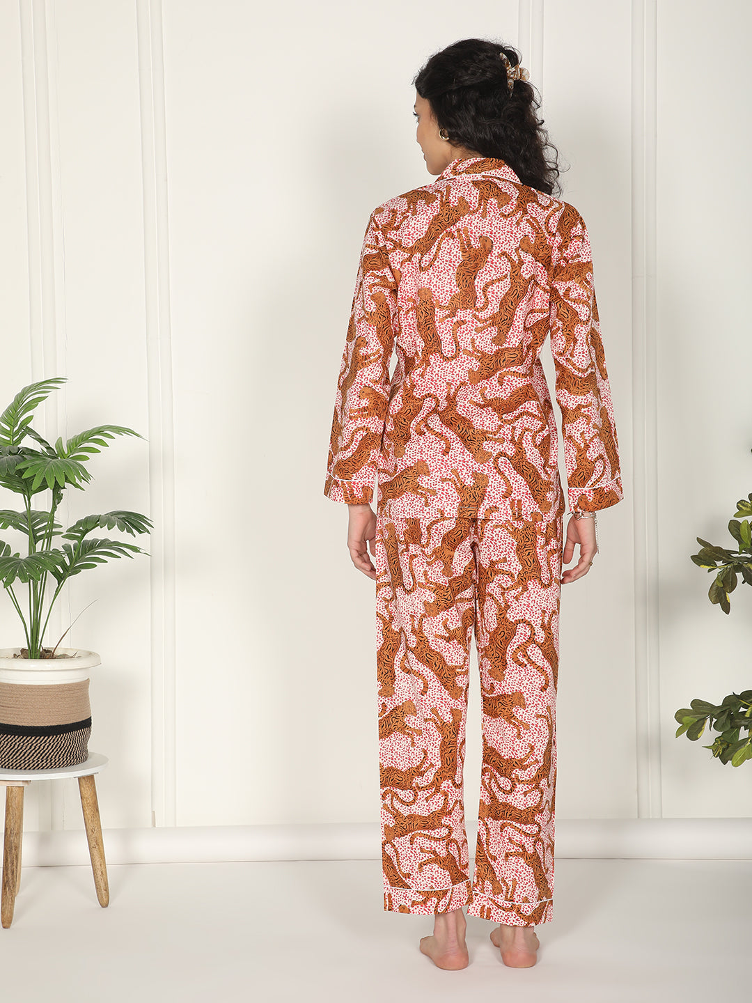 Cheetah printed cotton loungewear set