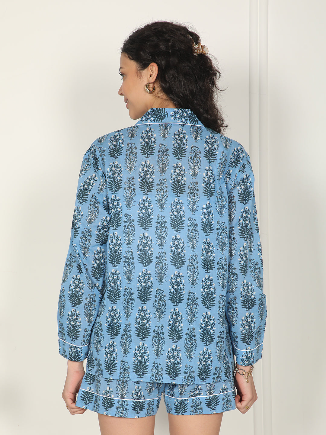 Ocean breeze set - Blue printed cotton loungewear set