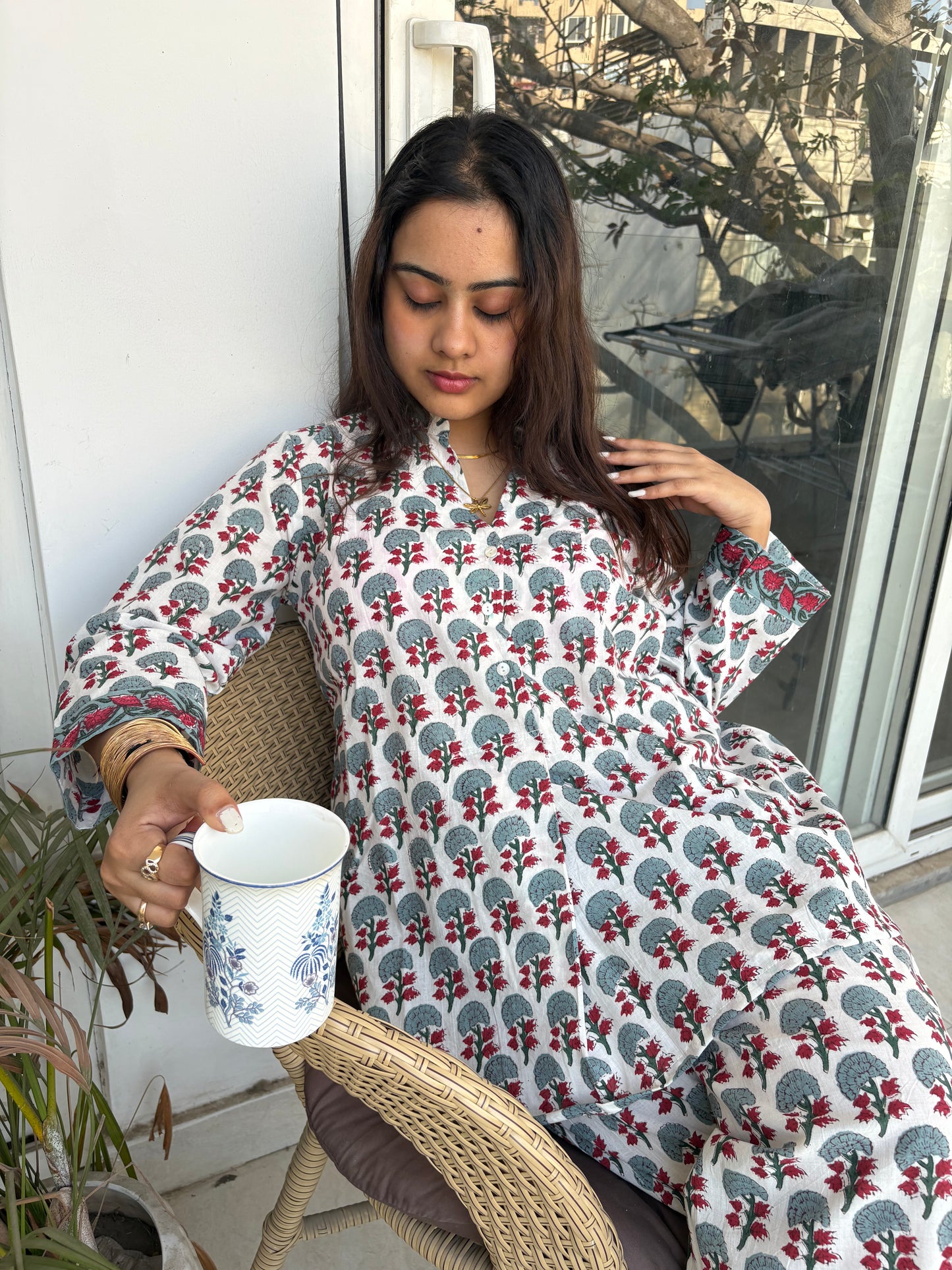 Morning Bliss set - Hand block printed lounge set
