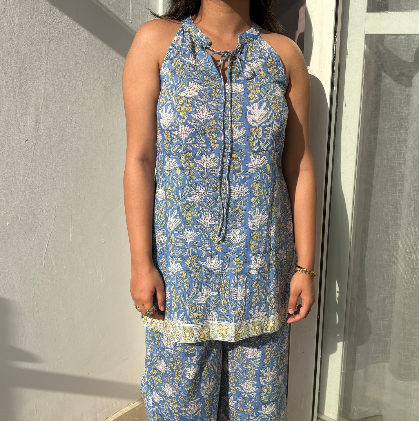 Halter tie mulmul co-ord set