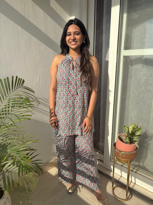 Halter tie cotton co-ord set