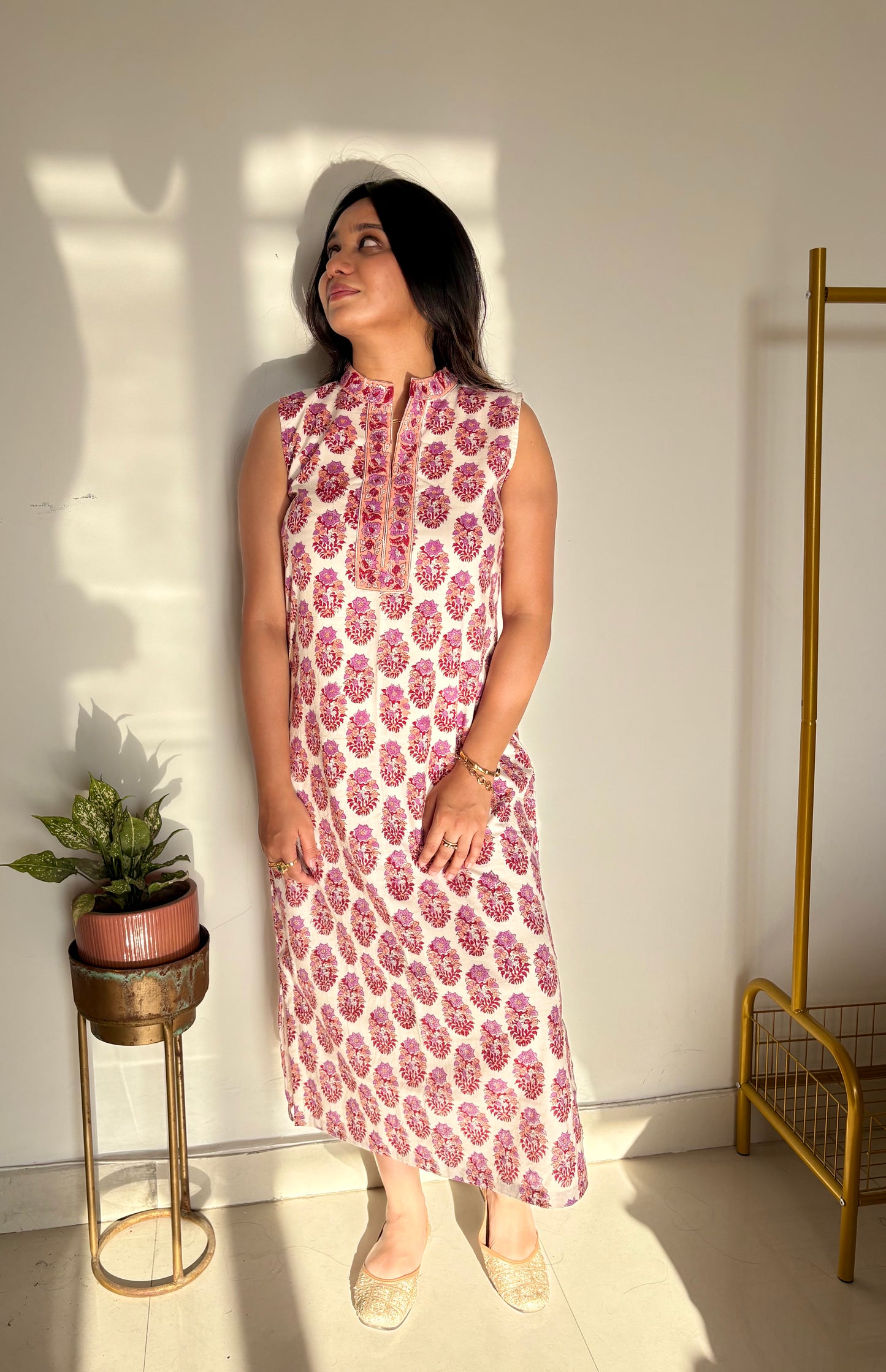 Gul Hand block Kurta Dress