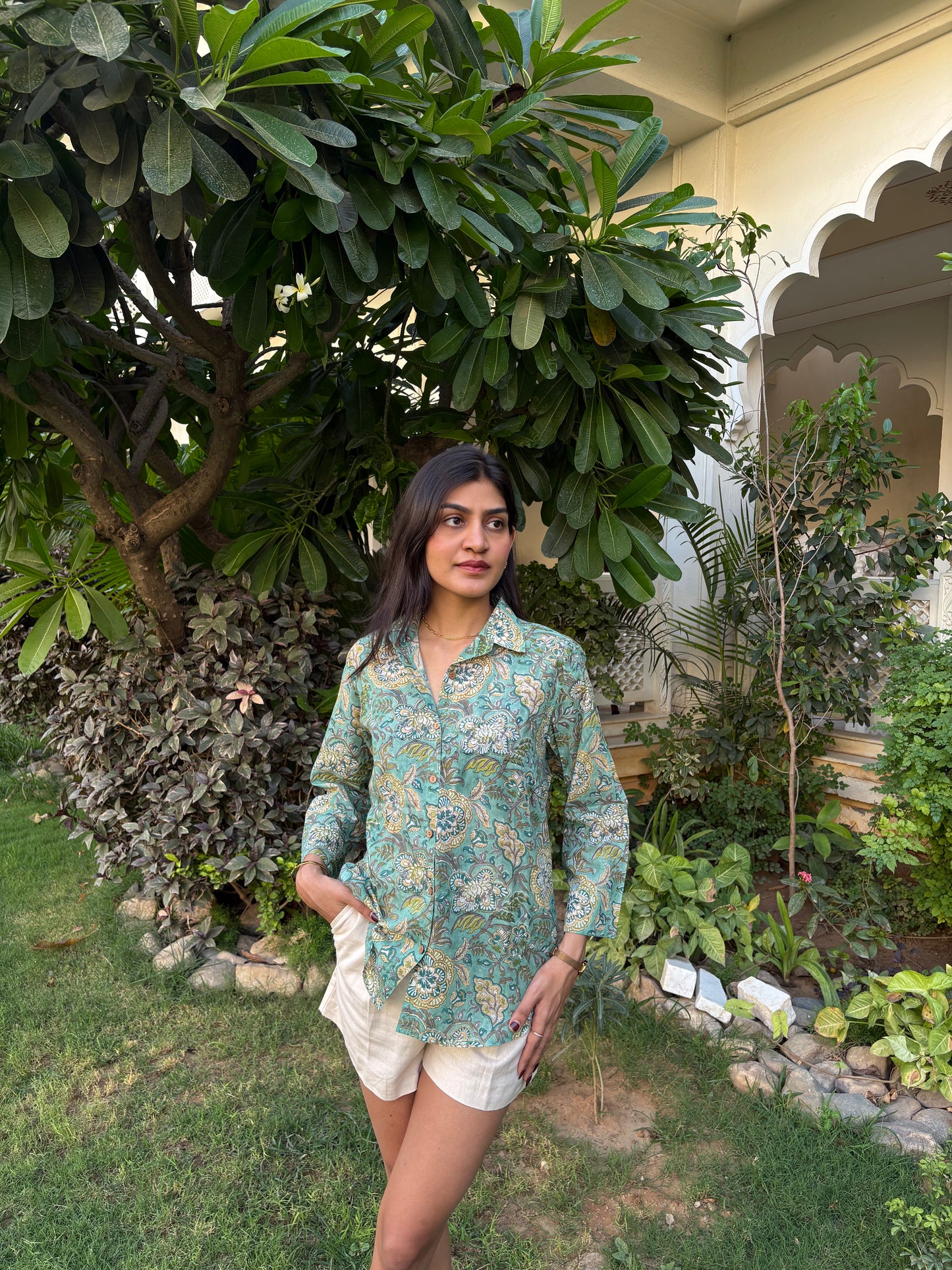 Eden Mulmul sea green Shirt