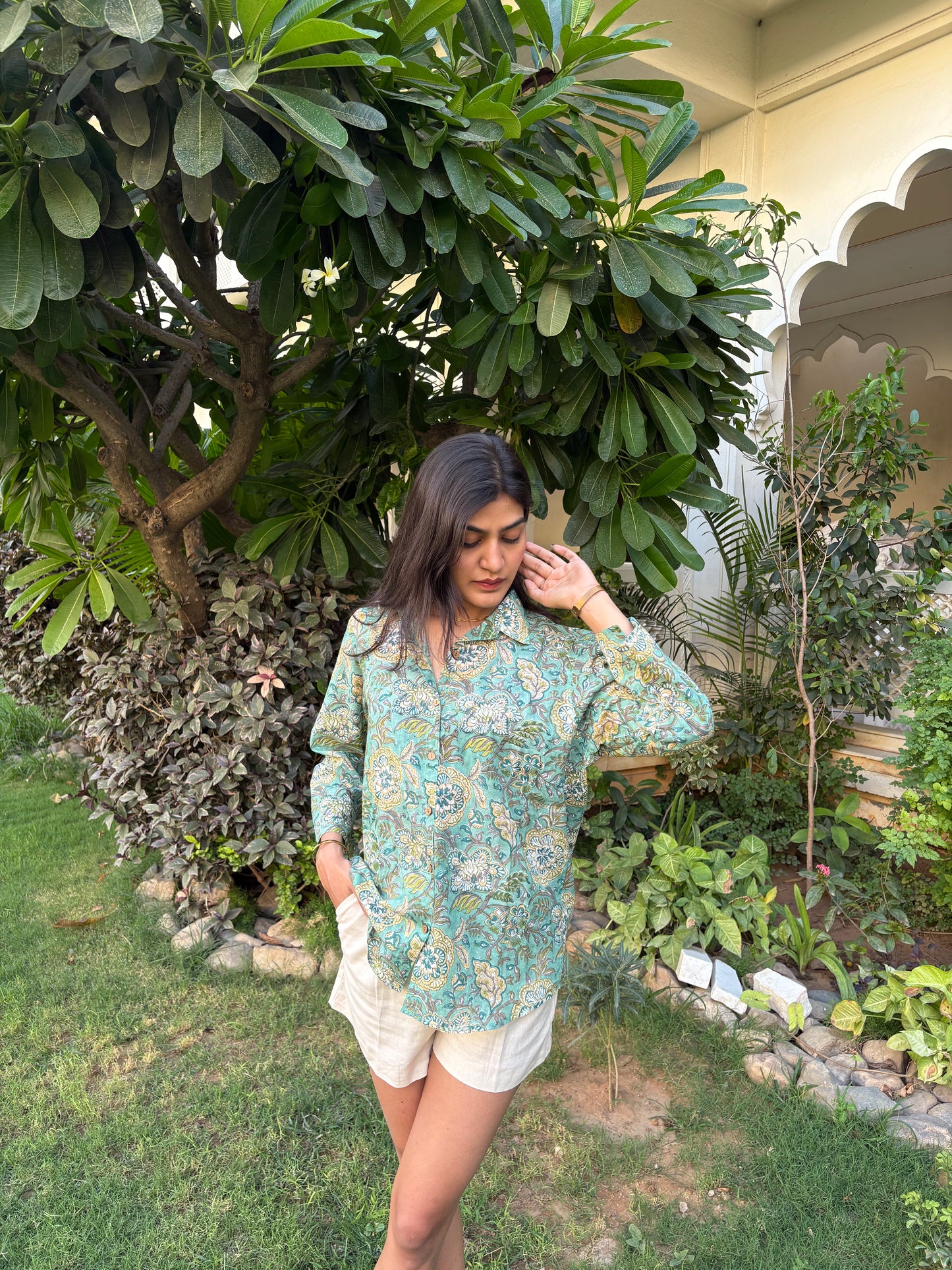 Eden Mulmul sea green Shirt