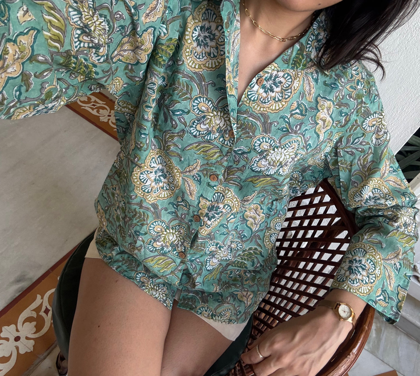 Eden Mulmul sea green Shirt